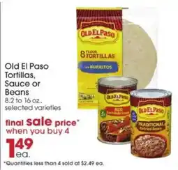 Giant Eagle Old El Paso tortillas, sauce or beans offer
