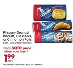 Giant Eagle Pillsbury Grands! Biscuits, Crescents, or Cinnamon Rolls offer