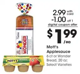 Dillons Mott's Applesauce or Wonder Bread offer