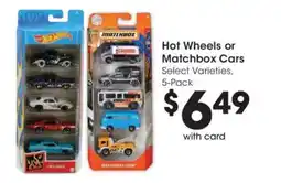 Dillons Hot Wheels or Matchbox Cars offer