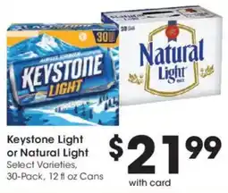 Dillons Keystone Light or Natural Light offer