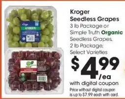Dillons Kroger seedless grapes offer