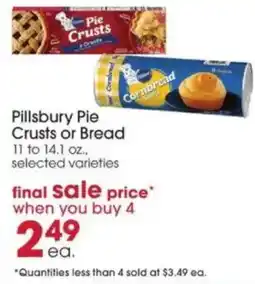 Giant Eagle Pillsbury Pie Crusts or Bread offer