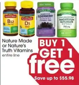 Giant Eagle Nature Made or Nature's Truth Vitamins offer