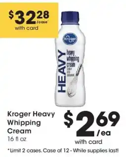Smith's Kroger heavy whipping cream offer