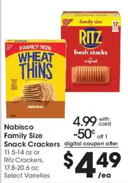 Smith's Nabisco Family Size Snack Crackers offer