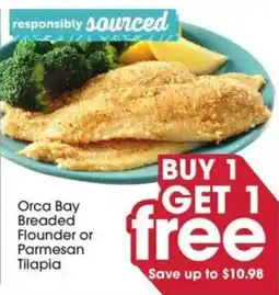 Giant Eagle Orca Bay Breaded Flounder or Parmesan Tilapia offer
