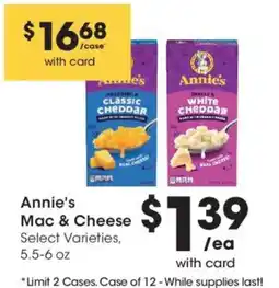 Smith's Annie's Mac & Cheese offer