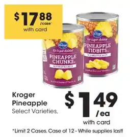 Smith's Kroger pineapple select varieties offer