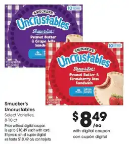 Smith's Smucker's Uncrustables offer
