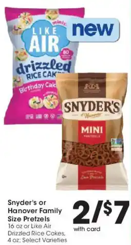 Smith's Snyder's or Hanover Family Size Pretzels offer