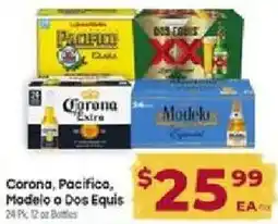 Cardenas Corona, Pacifico, Modelo o Dos Equis offer