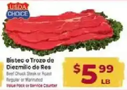 Cardenas Usda choice bistec a trozo de diezmillo de res offer