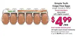 Smith's Simple Truth cage free eggs offer