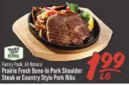 IGA Prairie Fresh Bone-In Pork Shoulder Steak or Country Style Pork Ribs offer