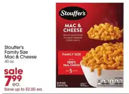 Giant Eagle Stouffer's Family Size Mac & Cheese offer