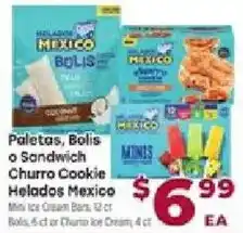 Cardenas Helados Mexico Paletas, Bolis or Sandwich Churro Cookie offer