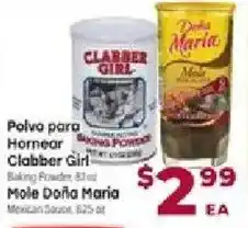 Cardenas Clabber Girl Baking Powder, Mole Doña Maria Mexican Sauce offer