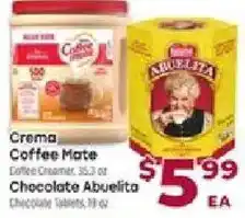 Cardenas Crema Coffee Mate Chocolate Abuelita offer
