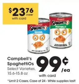 Smith's Campbell's SpaghettiOs offer