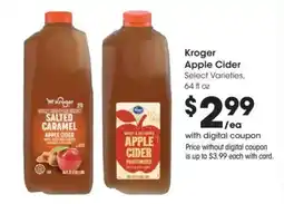 Dillons Kroger apple cider offer