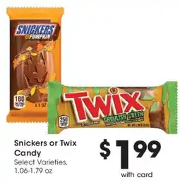Smith's Snickers or Twix Candy offer