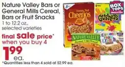 Giant Eagle Nature Valley Bars or General Mills Cereal, Bars or Fruit Snacks offer