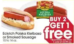 Giant Eagle Eckrich Polska Kielbasa or Smoked Sausage offer