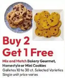 Stater Bros Bakery Gourmet, Homestyle or Mini Cookies offer