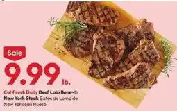 Stater Bros Cut Fresh Daily Beef Loin Bone-In New York Steak offer