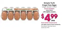 Dillons Simple Truth cage free eggs offer