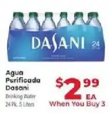 Supermercado El Rancho Dasani drinking water offer