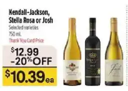 Bashas' Kendall-Jackson, Stella Rosa or Josh offer
