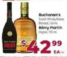Cardenas Buchanan's Scotch Whisky Master, Remy Martin Cognac offer
