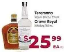 Cardenas Teremana Tequila Blanco, Crown Royal Whiskey offer