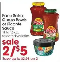 Giant Eagle Pace Salsa, Queso Bowls or Picante Sauce offer