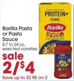 Giant Eagle Barilla Pasta or Pasta Sauce offer