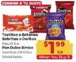 Supermercado El Rancho Tostitos or Botanas Sabritas or Doritos offer
