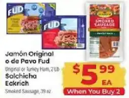 Supermercado El Rancho Fud Original or Turkey Ham offer