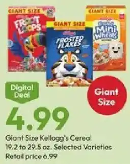 Stater Bros Giant Size Kellogg's Cereal offer