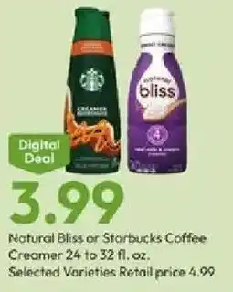 Stater Bros Natural Bliss or Starbucks Coffee Creamer offer