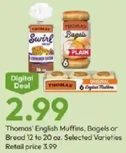 Stater Bros Thomas' English Muffins, Bagels or Bread offer