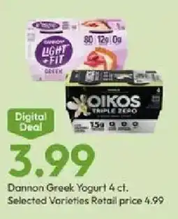 Stater Bros Dannon Greek Yogurt offer