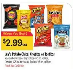 Bashas' Lay's Potato Chips, Cheetos or Tostitos offer