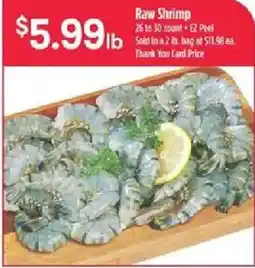 Bashas' Raw Shrimp offer