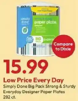 Stater Bros Simply Done Big Pack Strong & Sturdy Everyday Designer Paper Plates offer