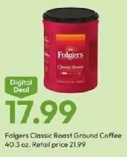 Stater Bros Folgers classic roast ground coffee offer