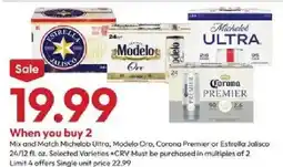 Stater Bros Mix and Match Michelob Ultra, Modelo Oro, Corona Premier or Estrella Jalisco offer