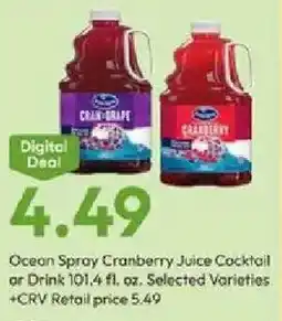 Stater Bros Ocean Spray cranberry juice cocktail offer