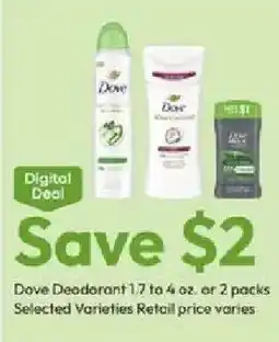 Stater Bros Dove Deodorant offer